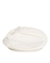 Dolce & Gabbana White Cotton Blend Leather Trim Flat Men Cap Hat